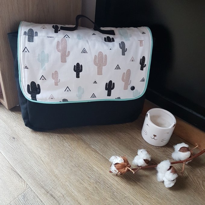 Cartable maternelle cactus noir