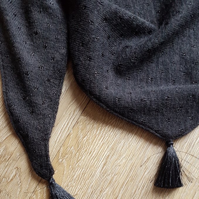 Foulard chèche maille lurex noir
