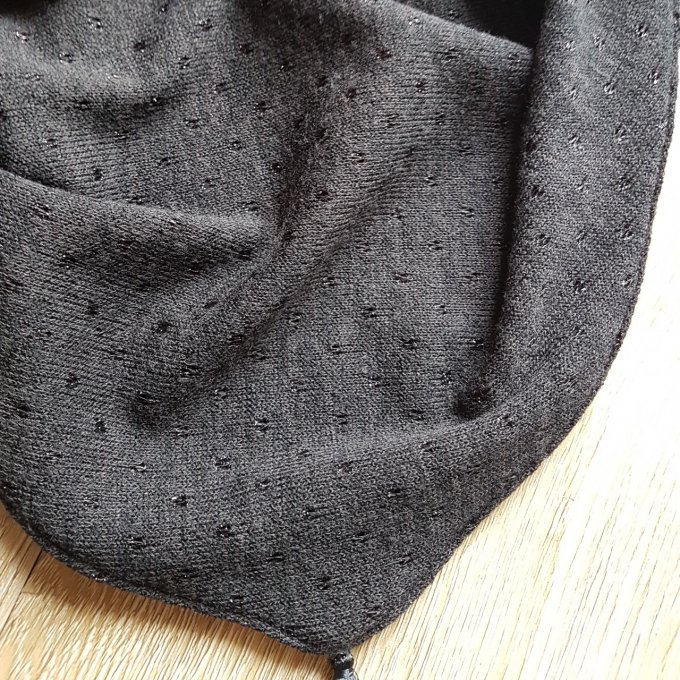 Foulard chèche maille lurex noir