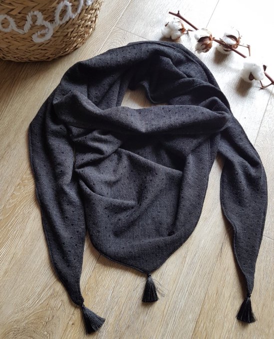 Foulard chèche maille lurex noir