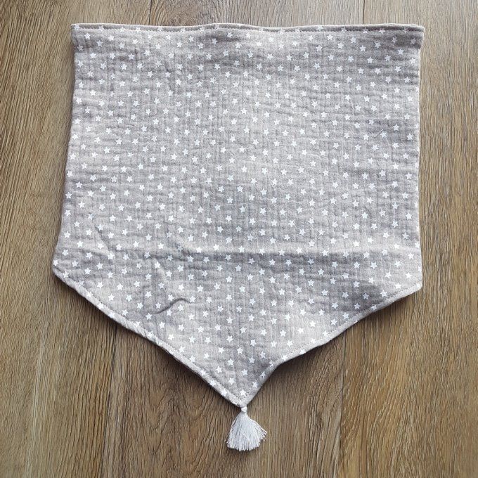 Snood chèche enfant gaze de coton motif  étoile