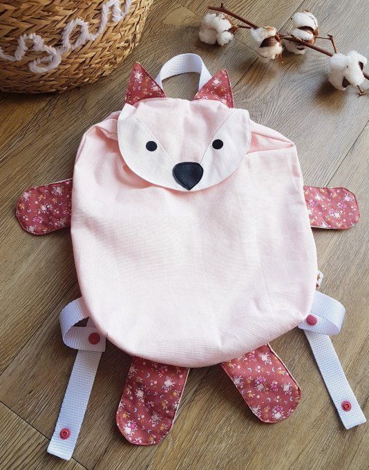  Sac à dos renard rose personnalisable