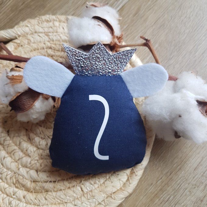 Souris dents de lait marine et argent personnalisable 
