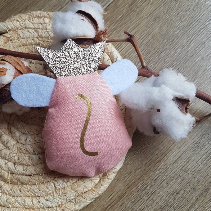 Souris dents de lait corail et or personnalisable