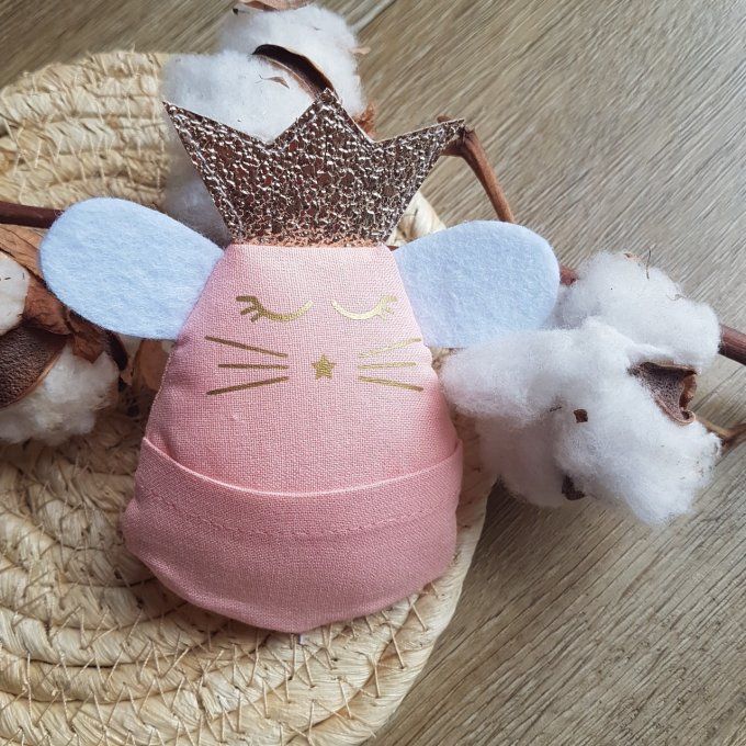 Souris dents de lait corail et or personnalisable