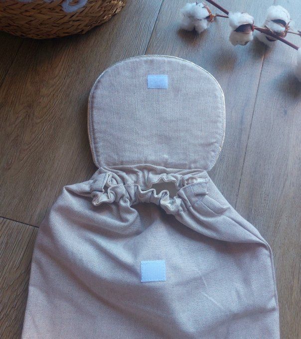 Sac à dos maternelle beige lurex doré imprimébiche