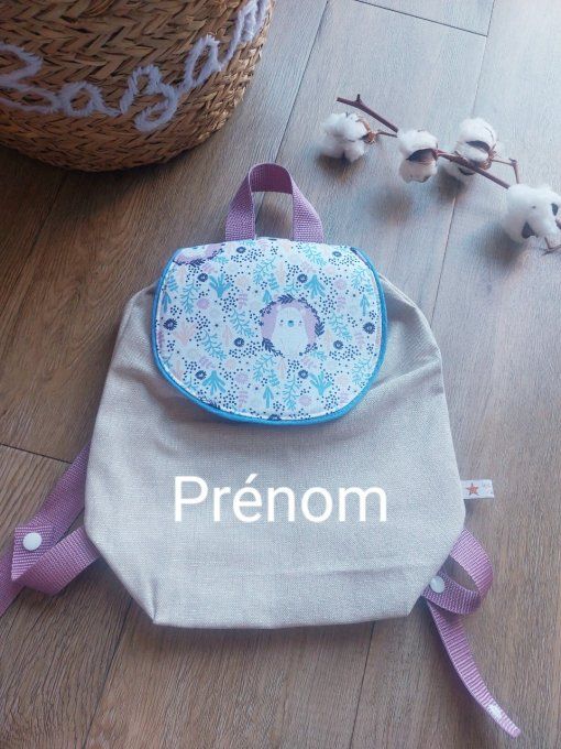 Sac à dos maternelle beige lurex argent ourson