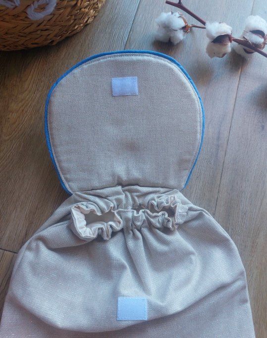 Sac à dos maternelle beige lurex argent ourson