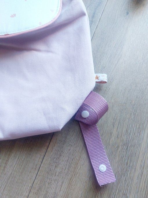 Sac à dos maternelle vieux rose imprimé coeur