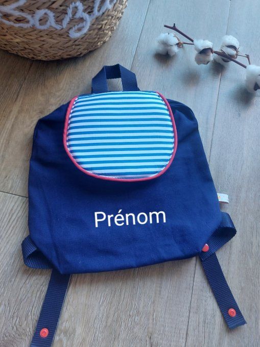 Sac à dos maternelle  marine imprimé marinière