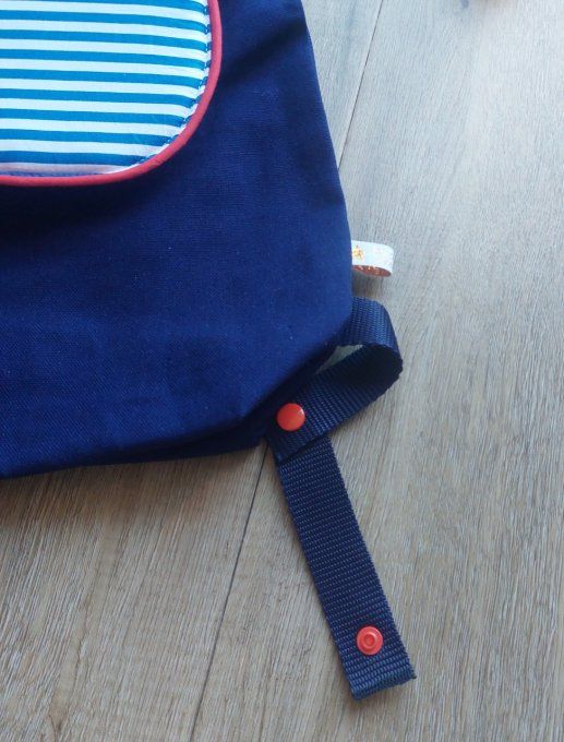 Sac à dos maternelle  marine imprimé marinière