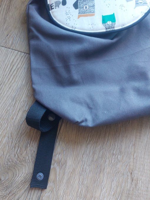 Sac à dos maternelle gris anthracite imprimé héro