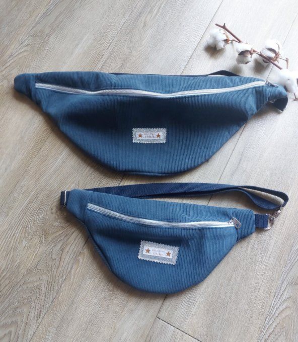Banane velours fin bleu glacier différentes tailles