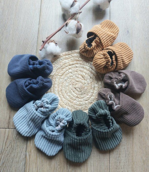 chaussons bébé garçon velours