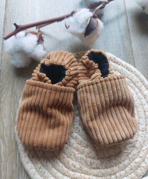 chaussons bébé garçon velours