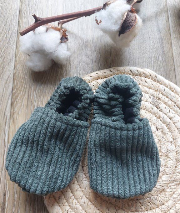 chaussons bébé garçon velours