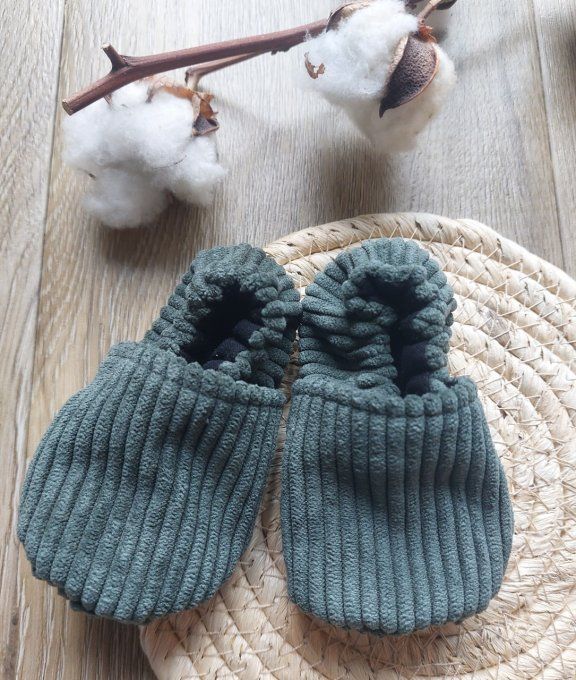 chaussons bébé garçon velours 0-6 mois