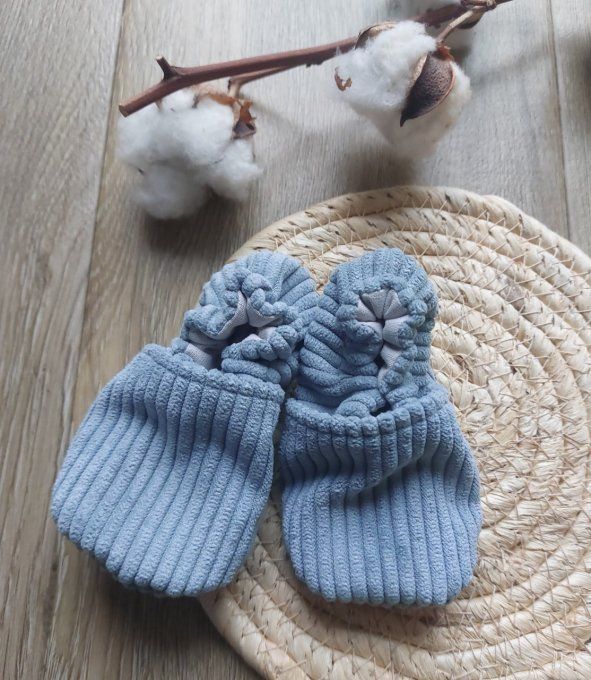 chaussons bébé garçon velours