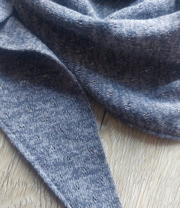 Foulard chèche maille lurex gris