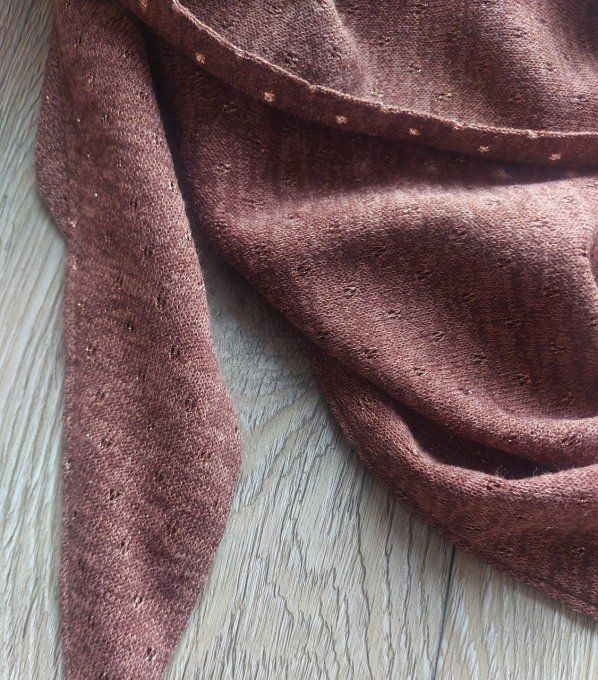 Foulard chèche maille lurex tabac