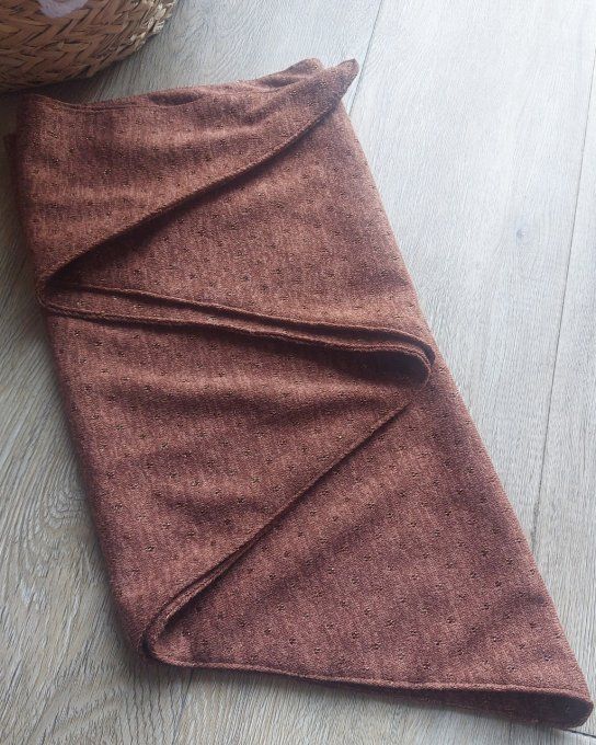 Foulard chèche maille lurex tabac