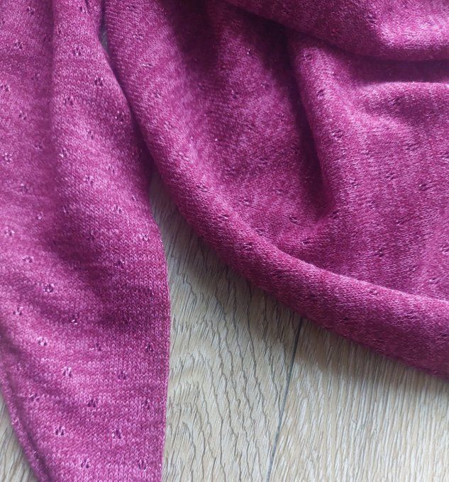 Foulard chèche maille lurex rose fuchsia