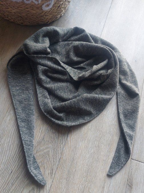 Foulard chèche maille lurex kaki