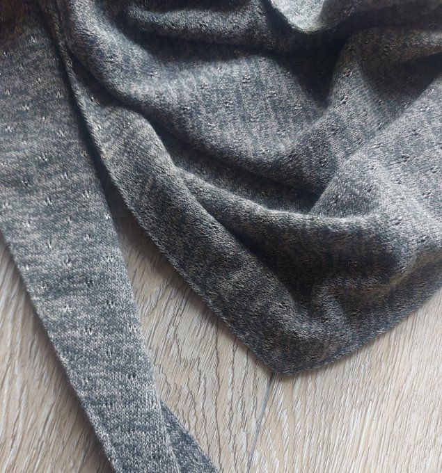 Foulard chèche maille lurex kaki