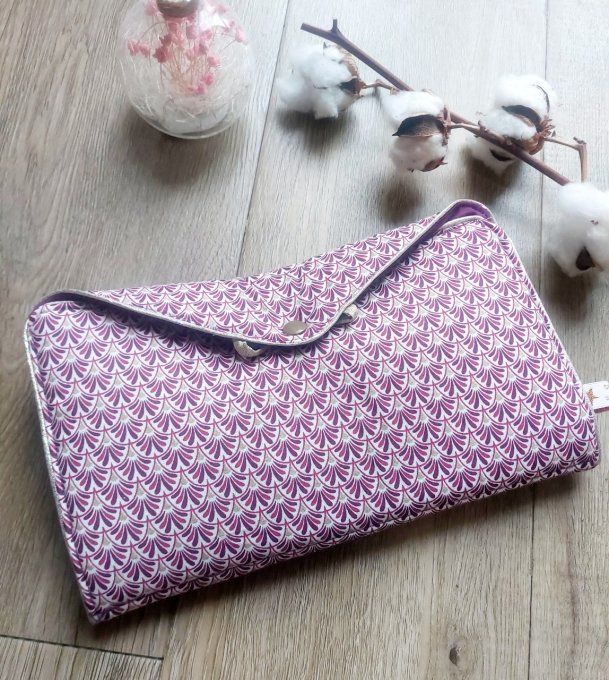 Pochette à bijoux écailles aubergine