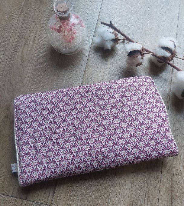 Pochette à bijoux écailles aubergine