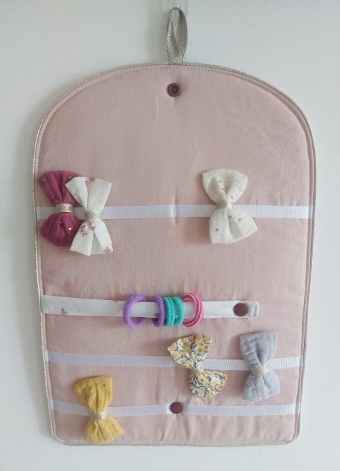 Pochette porte barrettes 2 en 1 coeur nude