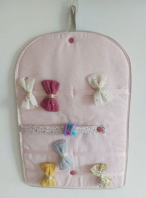 Pochettes à barrettes 2 en 1 fleuris rose