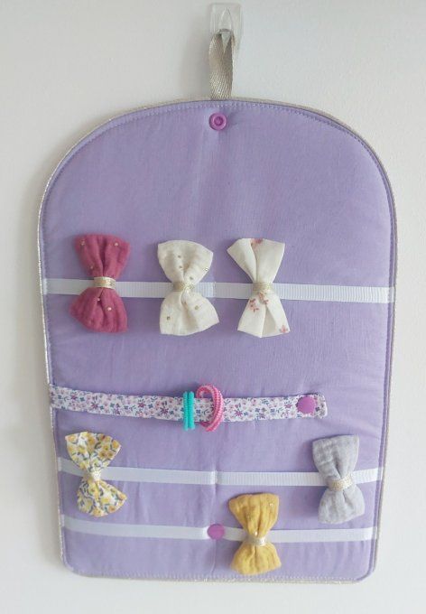 Pochette porte barrette 2 en 1 lilas