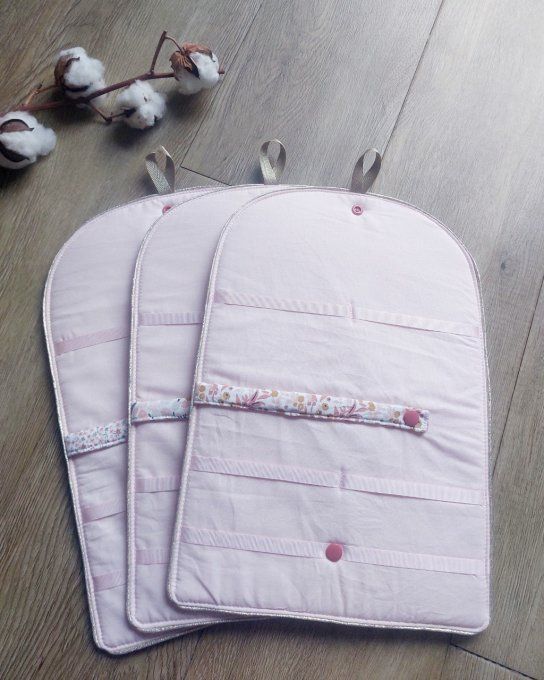 Pochettes à barrettes 2 en 1 fleuris rose