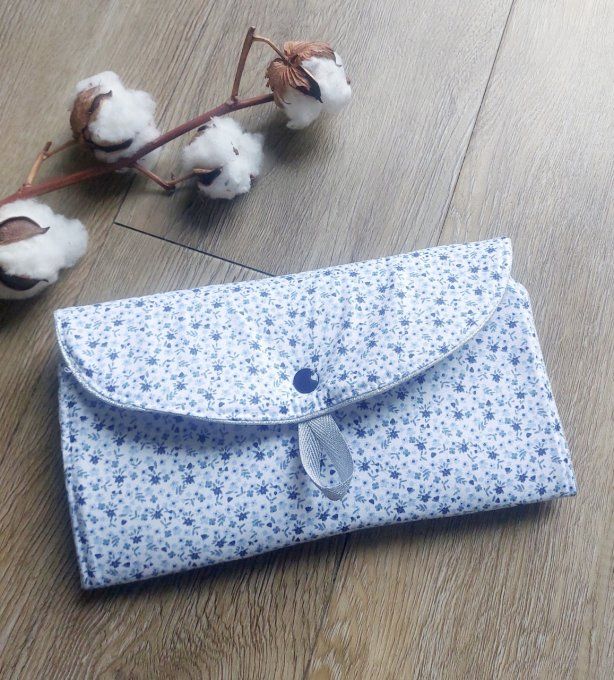 Pochette porte barrettes 2 en 1 bleu