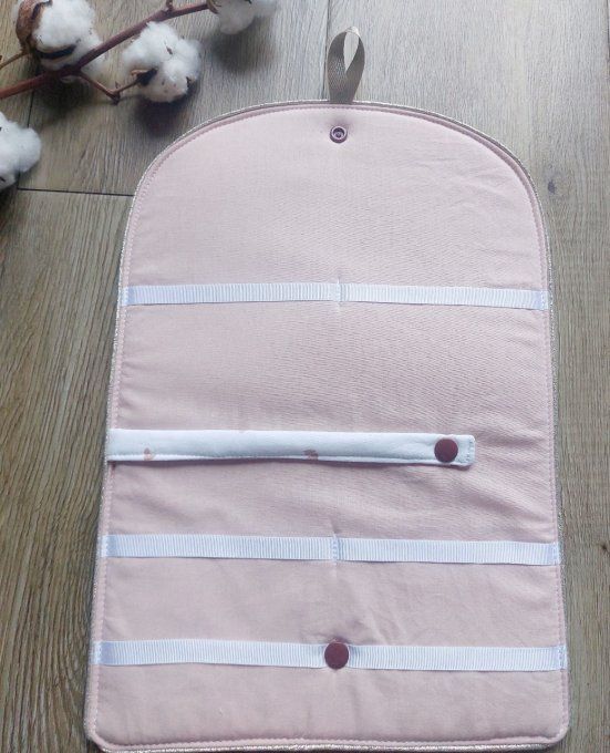 Pochette porte barrettes 2 en 1 coeur nude