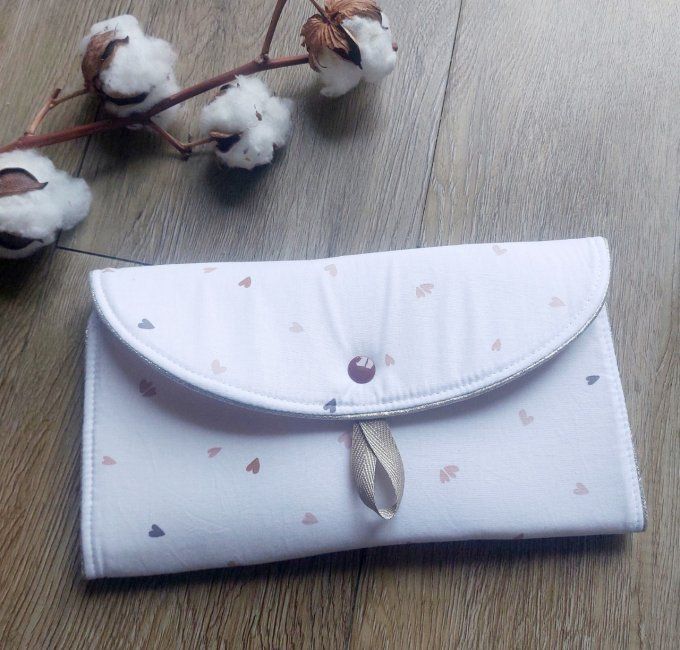 Pochette porte barrettes 2 en 1 coeur nude