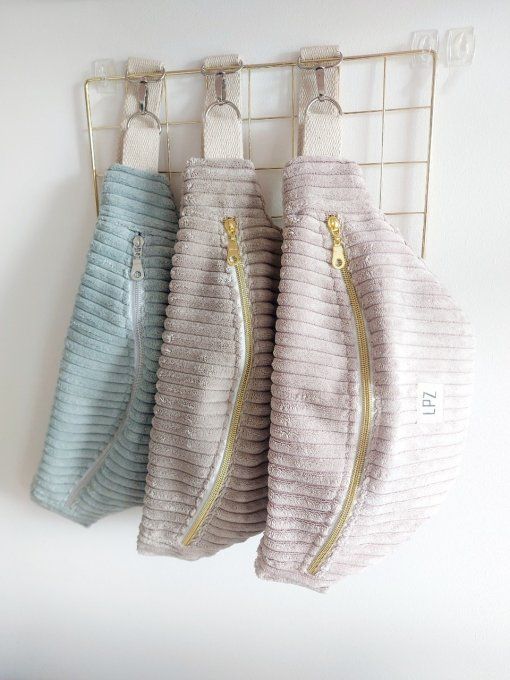 Banane velours côtelé doudou 3 coloris claires