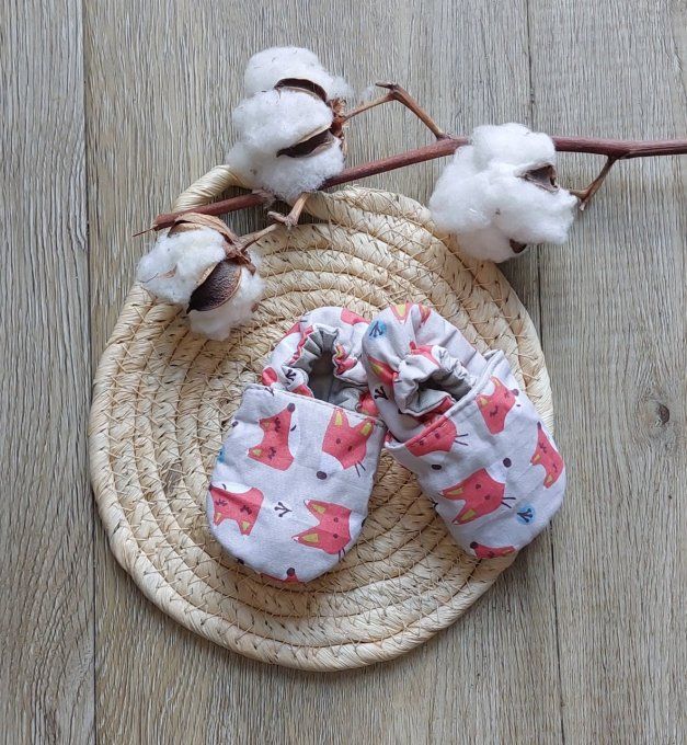 Chaussons bébé renard 2 tailles