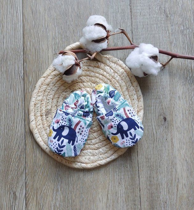 Chaussons bébé éléphant 2 tailles