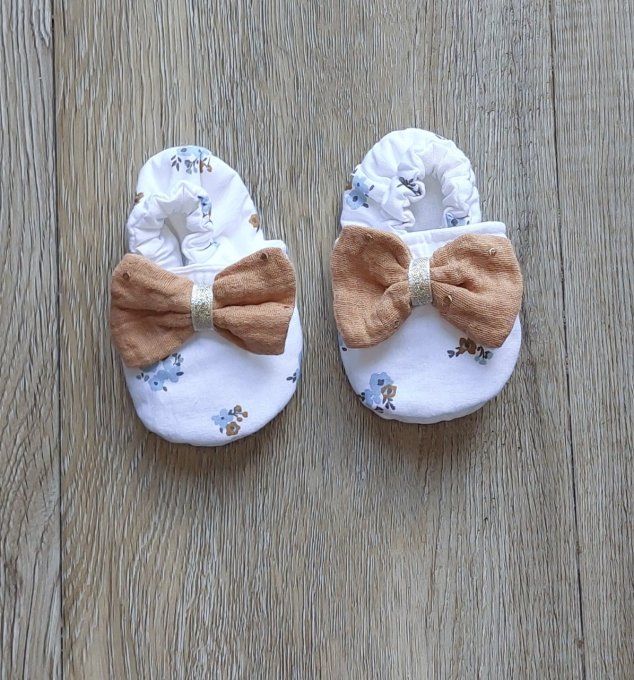 Chaussons bébé Eléonore bleu 2 tailles