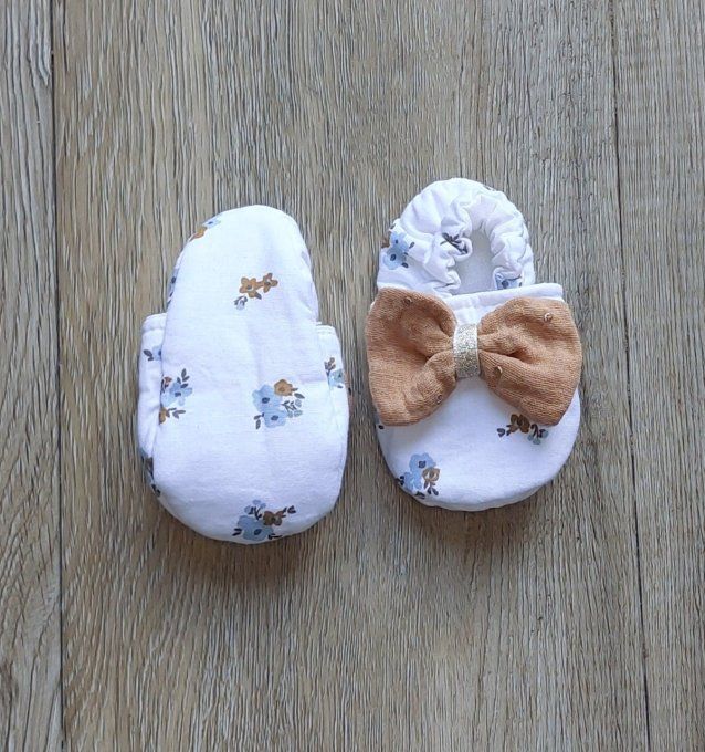 Chaussons bébé Eléonore bleu 2 tailles