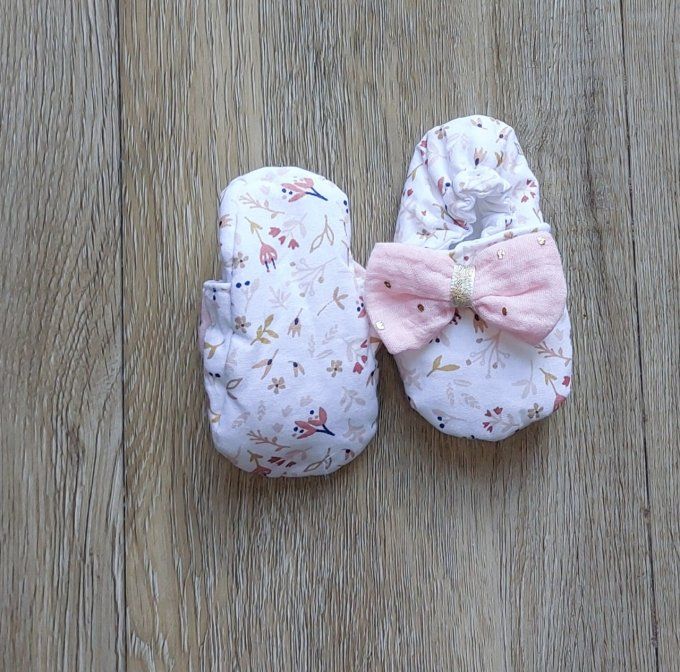 Chaussons bébé Sixtine rose 2 tailles