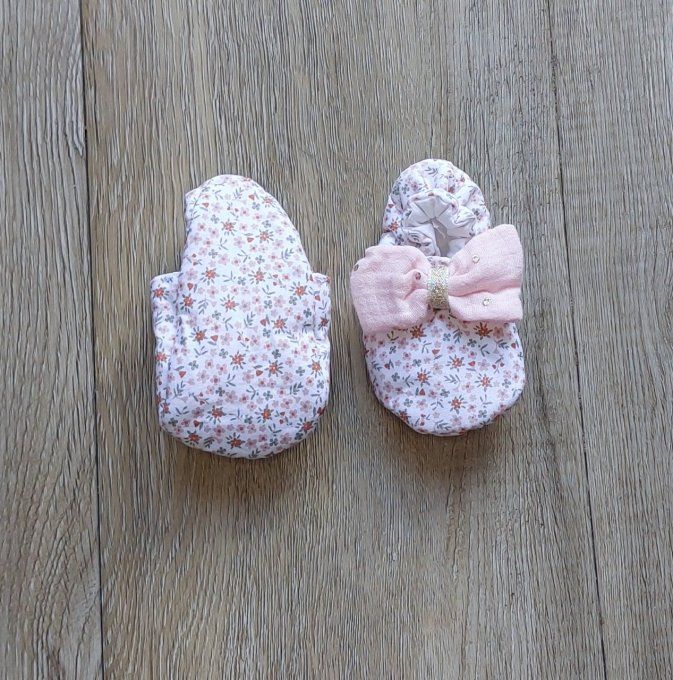 Chaussons bébé Salomé rose 2 tailles