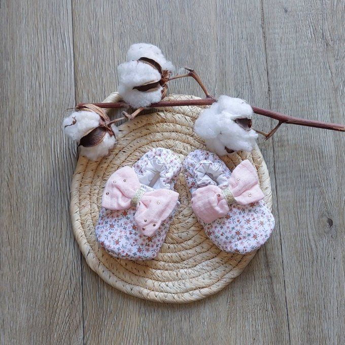 Chaussons bébé Salomé rose 2 tailles