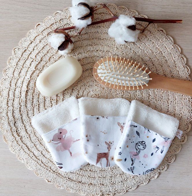  Lot de 3 gants de toilette d’apprentissage