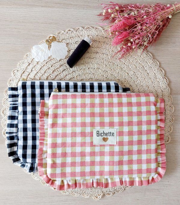 Trousses froufrou vichy grands carreaux