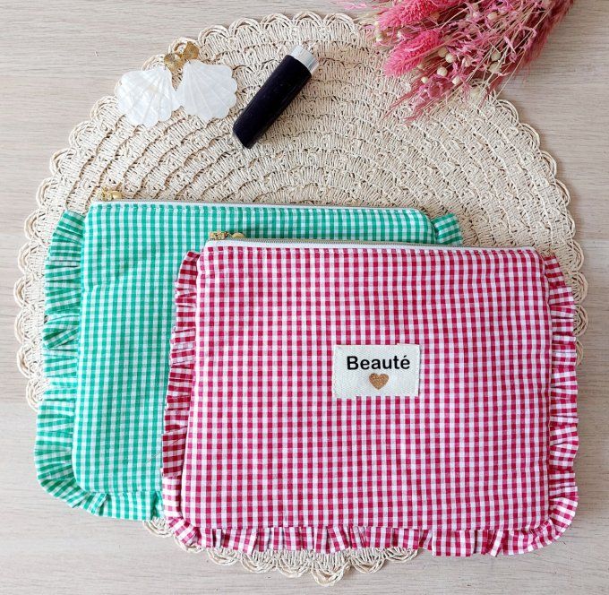 Trousses froufrou vichy petits carreaux