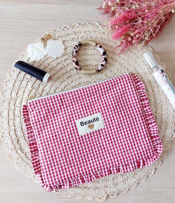 Trousses froufrou vichy petits carreaux