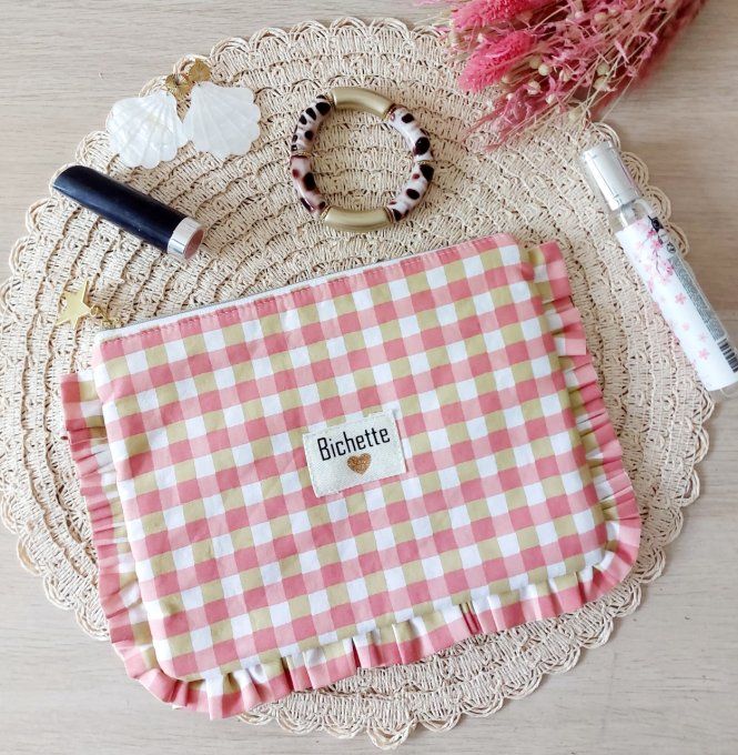 Trousses froufrou vichy grands carreaux